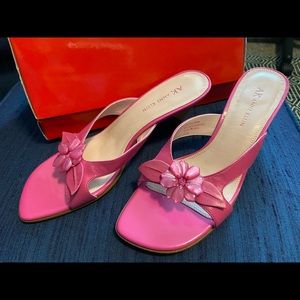 AK Berry leather beaded heels